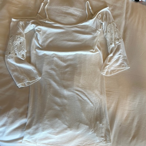 Beautiful cream open shoulder midi-dress - Picture 1 of 3